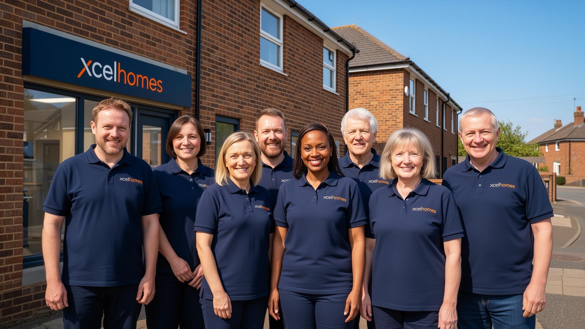 Xcel Homes care team outside Market Harborough office - CQC registered home care provider Leicestershire