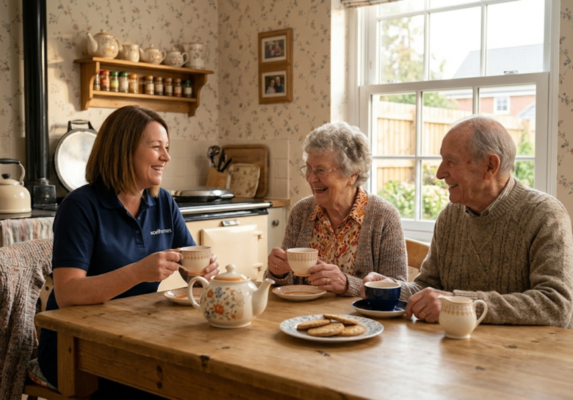 Xcel Homes carer building trusted relationships with clients in Market Harborough - person-centred home care