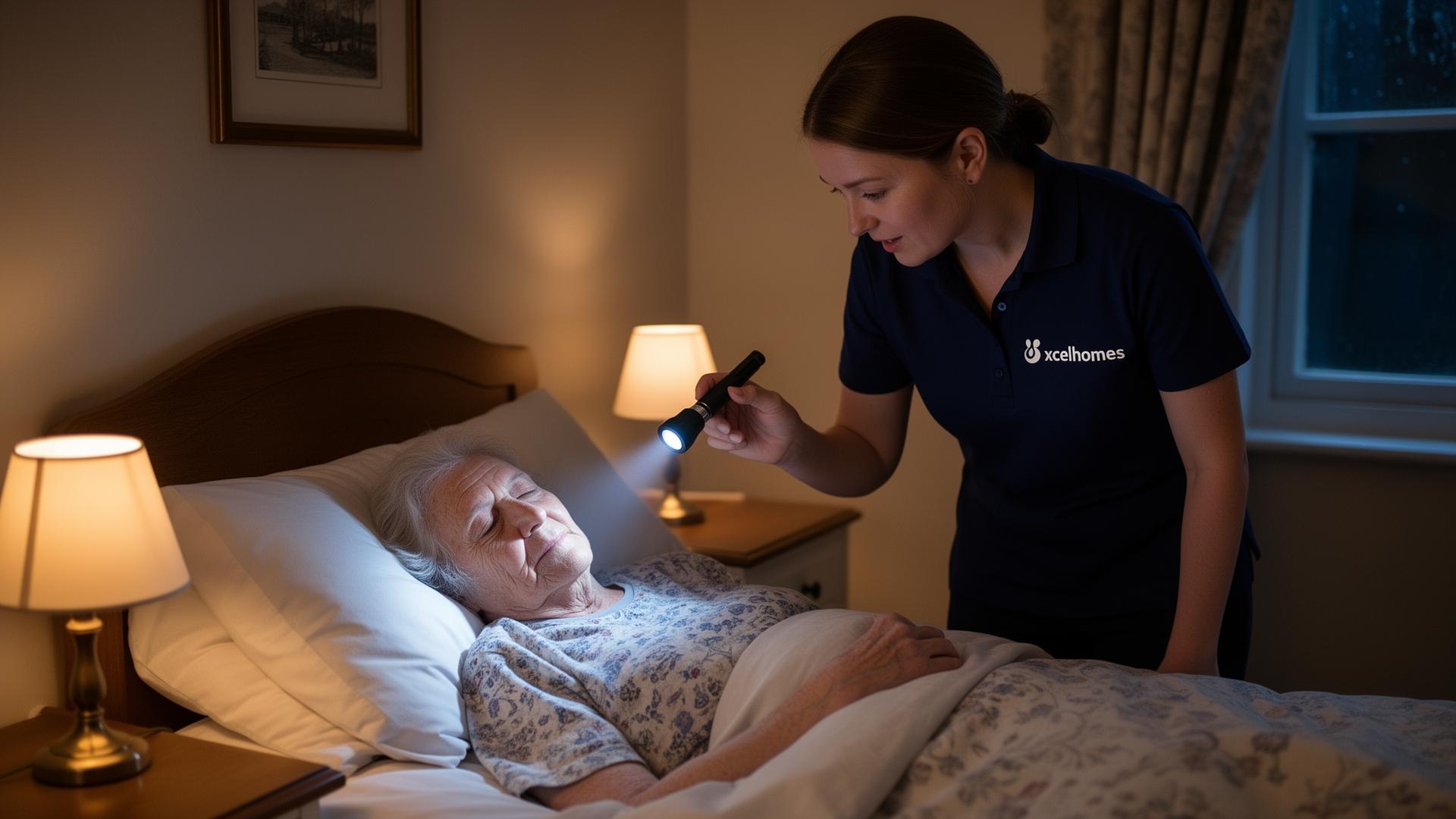 Night care monitoring Market Harborough - Xcel Homes overnight safety checks and nighttime care supervision Leicestershire
