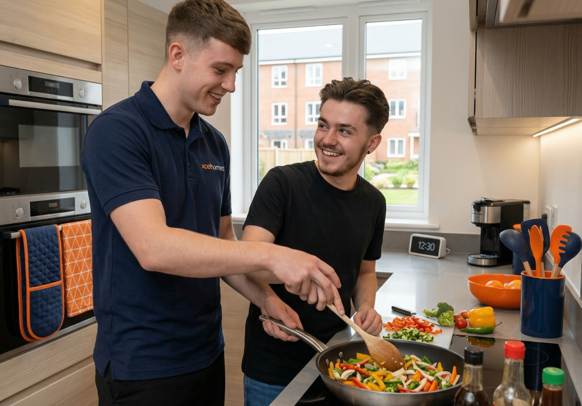 Xcel Homes support worker helping adult with supported living in Leicestershire and Northamptonshire
